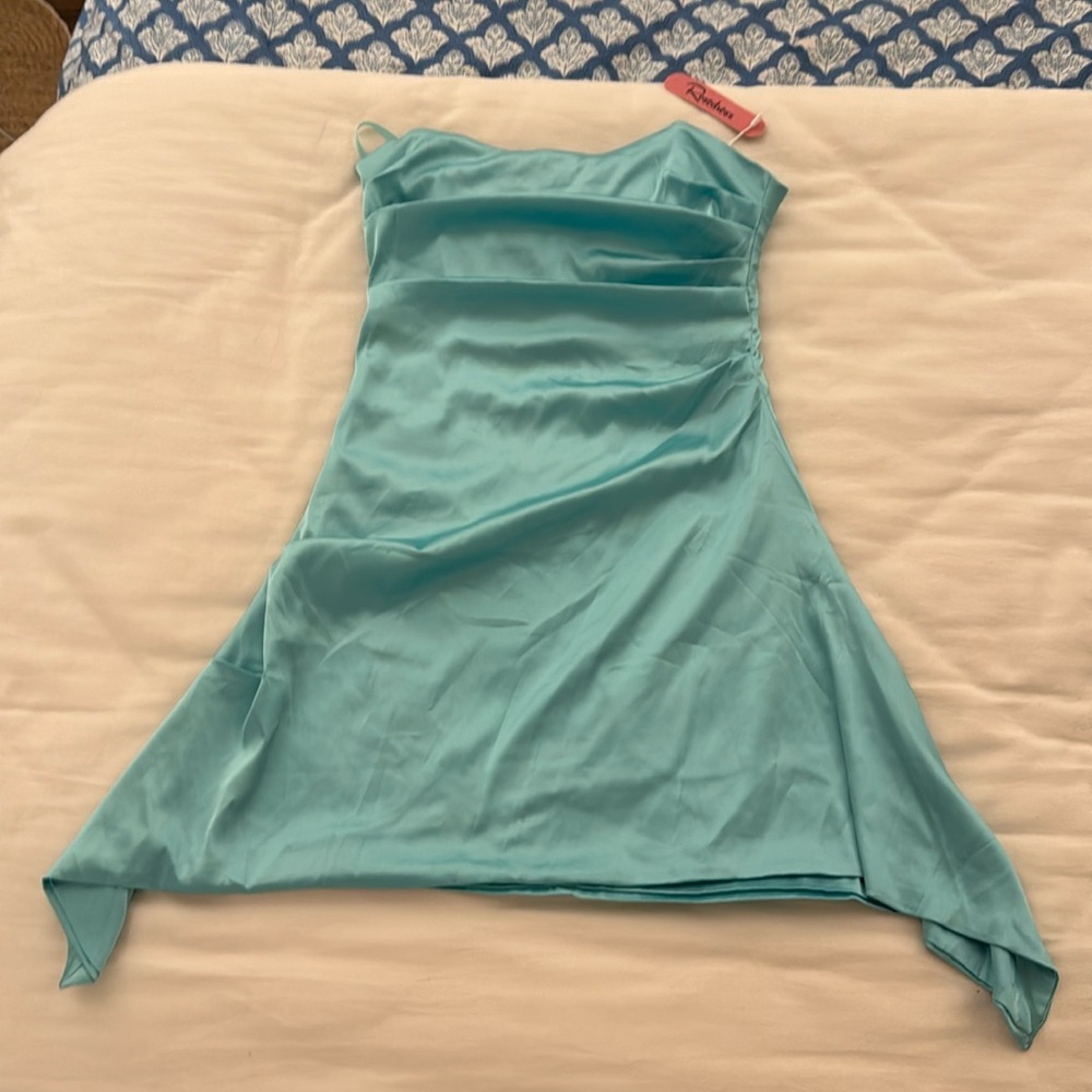 Rosedress aqua strapless mini dress